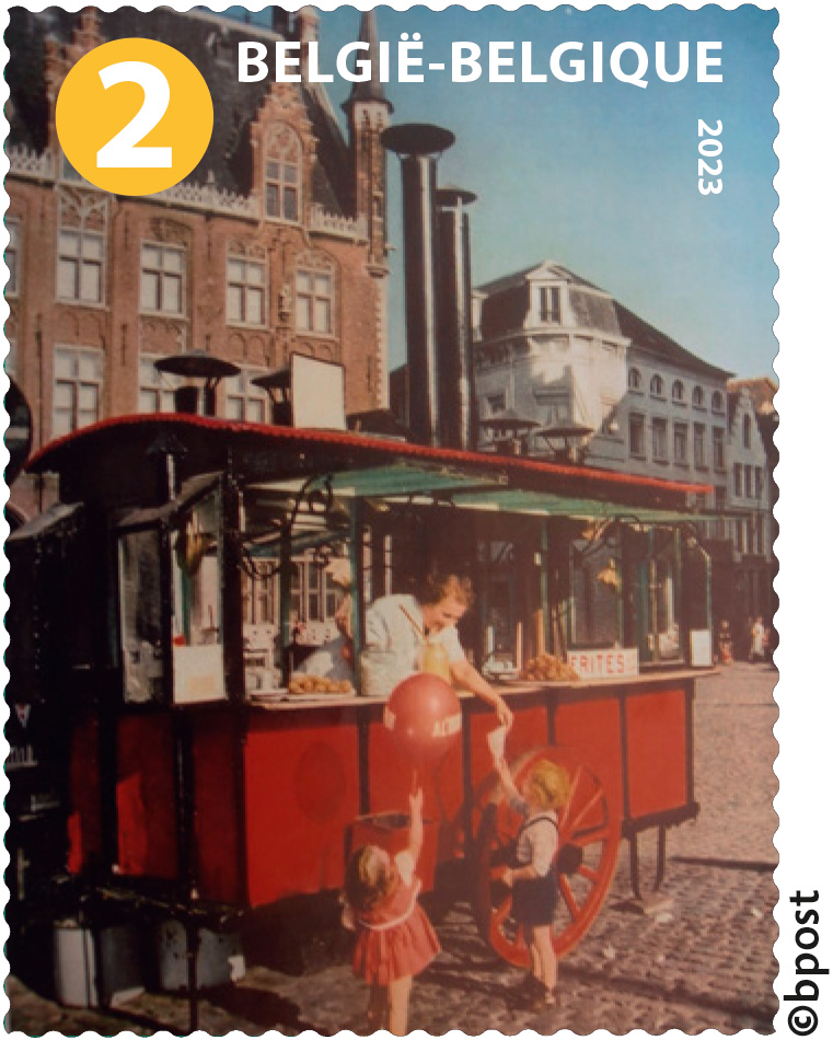 3 postzegel Frietkot timbre D + ┬⌐