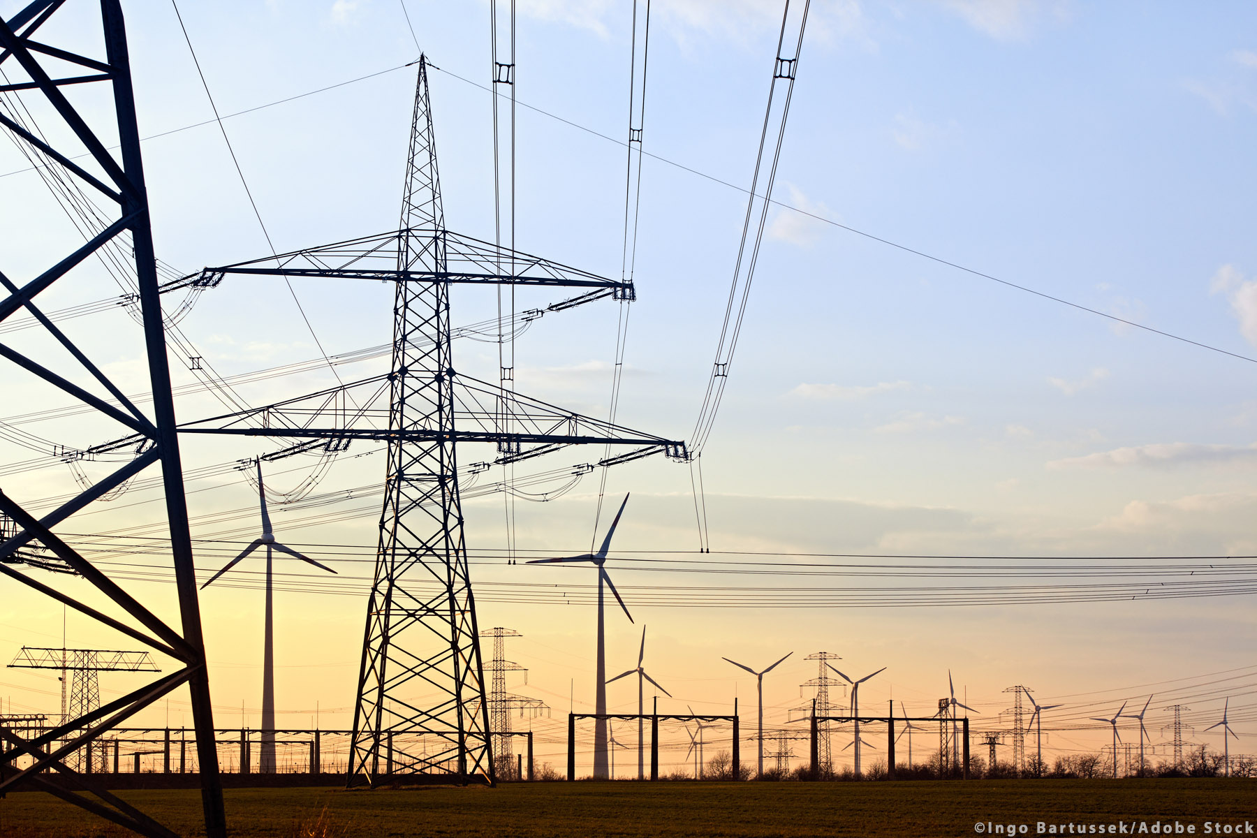 electric power poles and wind engines